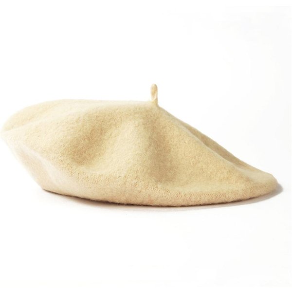 Wielokolorowy WełNiany Kapelusz Beret Kobiety DziewczęTa Wiosna Francuski Vintage Kapelusz Malarza Artysta GłAdka Czapka Beanie Elegancka Dama Wszystko PasująCe Czapki BeżOwy-image