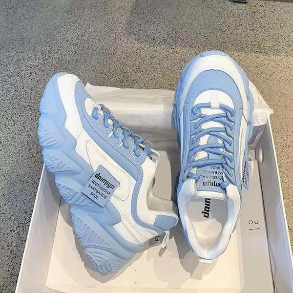 Zapatos De Plataforma De PU De Alta Calidad Nuevos Zapatos Casuales Para Mujer Transpirables Para Exteriores Suela Gruesa Zapatillas Chunky Zapatillas Mujer 38-image