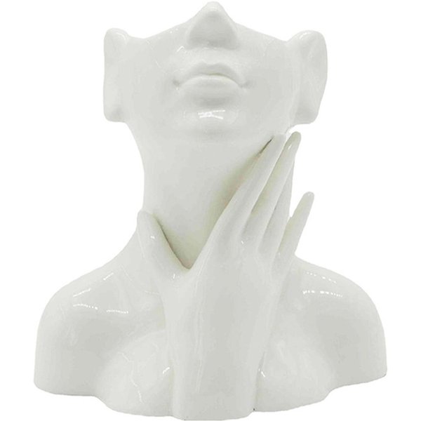 Prosty Ceramiczny Wazon Kompozycja Kwiatowa Wazon Dekoracyjny Ornament Do Salonu White-image
