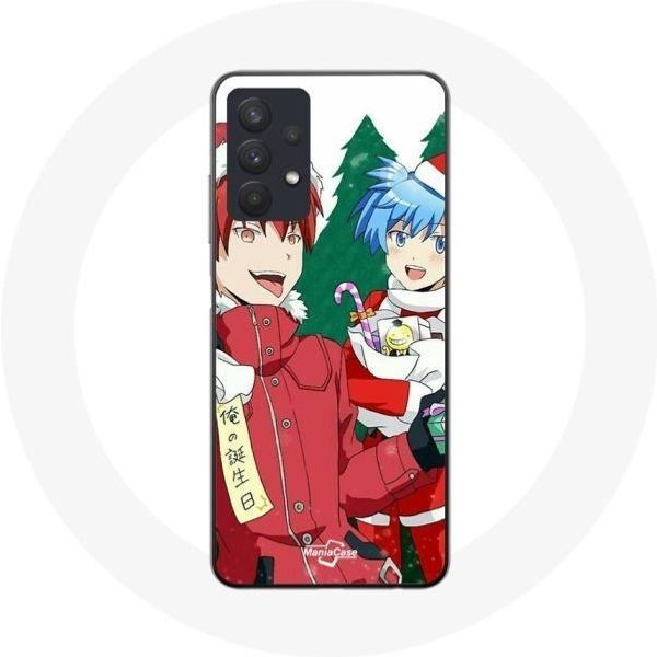 Maniacase Funda Samsung Galaxy A32 4G Karma Y Nagisa Assassination Classroom Anime DíA De Navidad Negro-image