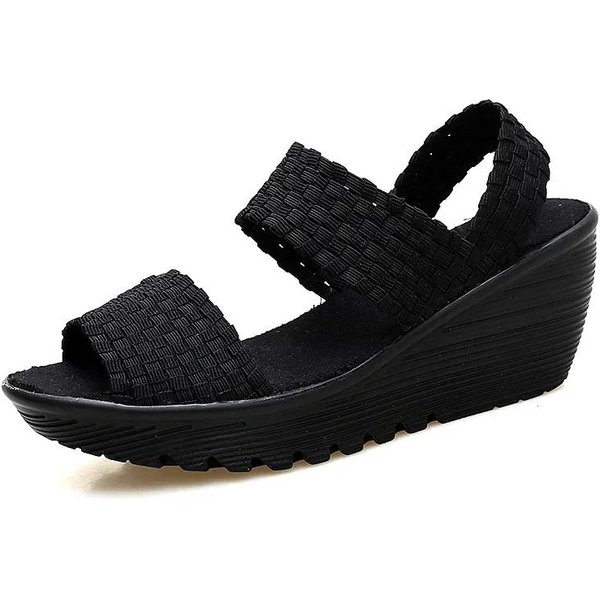 Sandalias De Plataforma Tejidas De Moda De Punta Abierta CóModas Transpirables Zapatos De Mamá Casuales De Suela Gruesa Sandalias Mujer 2024 39-image