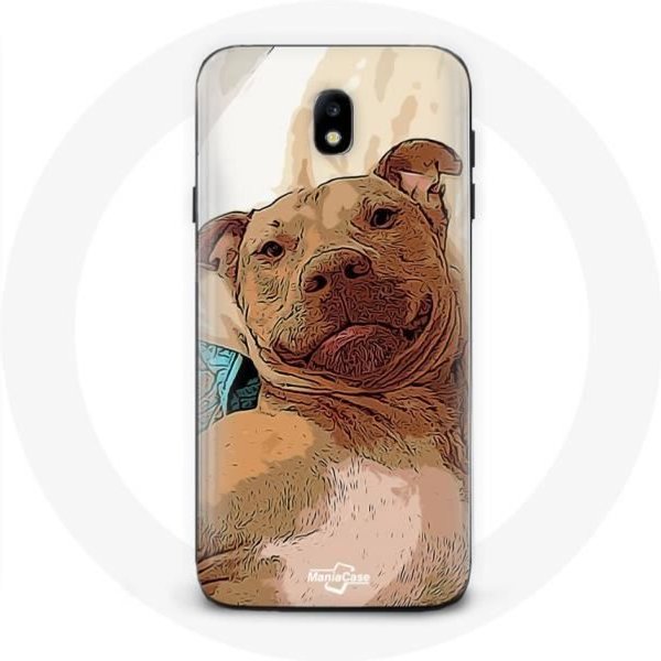 Funda - Samsung - Galaxy J3 2017 - MarróN - American Pit Bull Terrier - Flexible MarróN-image