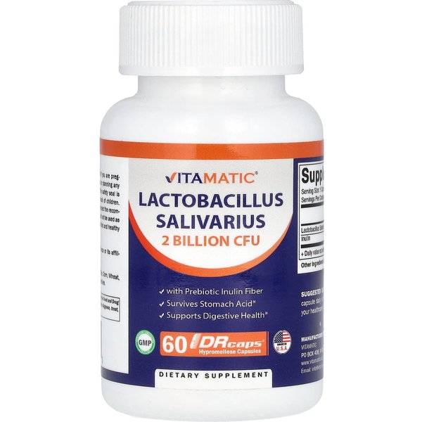 Vitamatic, Lactobacillus Salivarius, 2 Mil Millones De Ufc, 60 CáPsulas DR-image