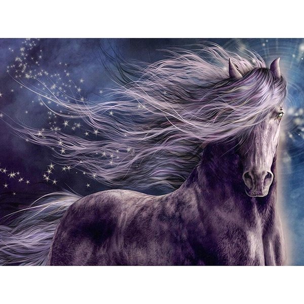 Pintura Diamante 5D Caballo Bordado Diamante Punto De Cruz Pintura Mosaico Diamantes De ImitacióN 20X30CM-image
