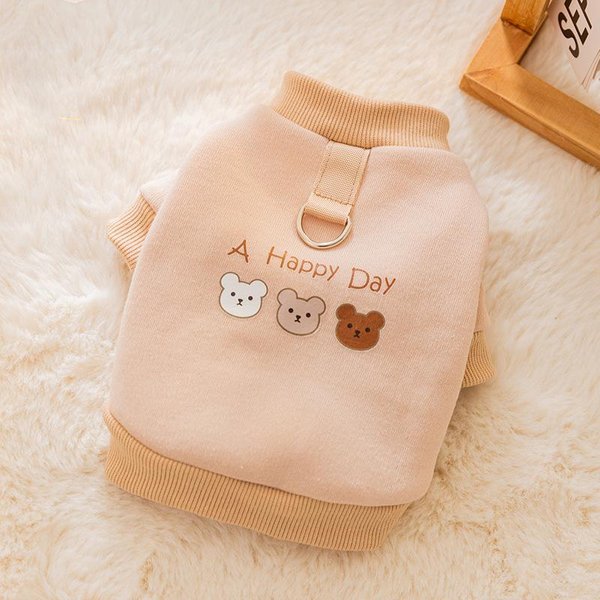 Sudadera Con Capucha De Terciopelo Fino Para Perro, Estilo Coreano, Para OtoñO E Invierno, Con Tres Adorables Osos, Ropa De Peluche Para Gato Y Mascota. XXL (Recommended Weight 15-10 Kg)-image