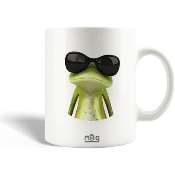 Kubek Ceramiczny - Kermit ŻAba - Czarny - 30Cl - MożNa Myć W Zmywarce - OkrąGłY-image