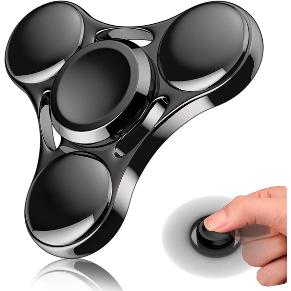 Metalowe Zabawki Fidget Spinner EDC RęCzny Spinner Anty Stres Zabawki Do RozłAdowania NapięCia Antystresowa Zabawka Do KręCenia Dla DorosłYch Dzieci Autyzm Adhd Black-image