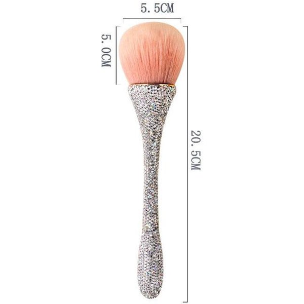 Brocha De Maquillaje Con Mango LáSer, Brocha Para Polvos Sueltos Y Suaves, Brocha Para Colorete, Herramienta De CosméTicos De Maquillaje Blanco-image