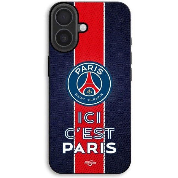 Etui Na Telefon - Maniacase - Iphone 16 - Silikon Tpu - Czarne - Logo Psg Tutaj To Paryż Czarny-image