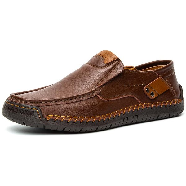 RęCznie Robione SkóRzane Buty MęSkie Na Co Dzień MięKkie Buty Design Trampki MęSkie Wygodne SkóRzane Buty MęSkie Mokasyny Mokasyny Buty Do Jazdy Samochodem 45 Ciemny Kolor BrąZowy-image