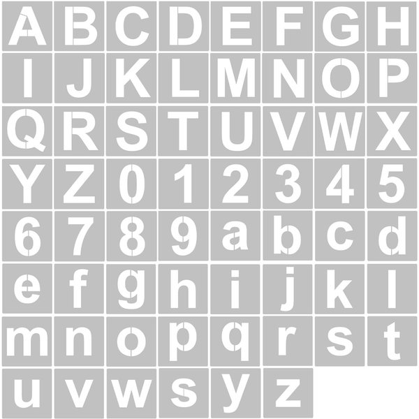 Plantillas De Letras Y NúMeros Plantillas De Alfabeto Lavables Reutilizables Respetuosas Con El Medio Ambiente 62Pcs & 4 Inch White-image