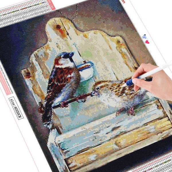 Pintura De Diamantes Cuadrada/Redonda Completa PáJaro Arte De Pared 5D Bordado De Diamantes Mosaico De Animales Regalo Hecho A Mano Full Square 20X30CM-image