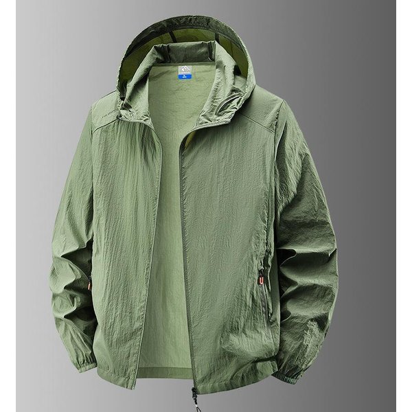 Chaquetas Impermeables De Verano Para Senderismo Para Hombre, Pesca, Ciclismo, Con Capucha, Para Gimnasio, Deportes, Correr, Abrigo Fino Protector Solar Para Exteriores, Ropa Xxxxxl Verde Oscuro-image