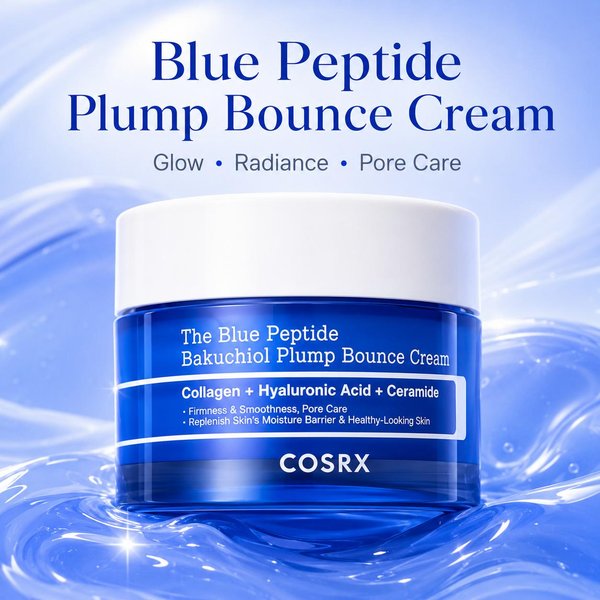 Cosrx The Blue Peptide Bakuchiol Plump Bounce Cream, 50G, Krem NawilżAjąCy Przeciwstarzeniowy & UjęDrniająCy Elastyczność, Pojedynczy Produkt, Z Korei-image