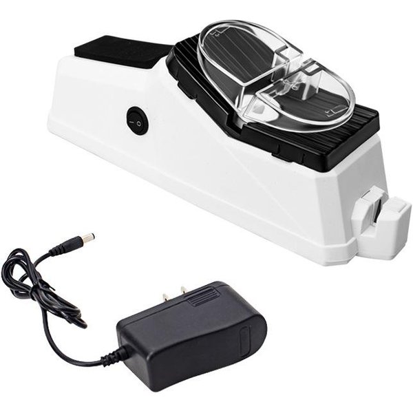 Afilador De Cuchillos EléCtrico USB Ajustable Para Cuchillos De Cocina, Herramienta Para Afilar Tijeras, Cuchillas De Afilado Medio Y Fino Blanco EU Plug-image