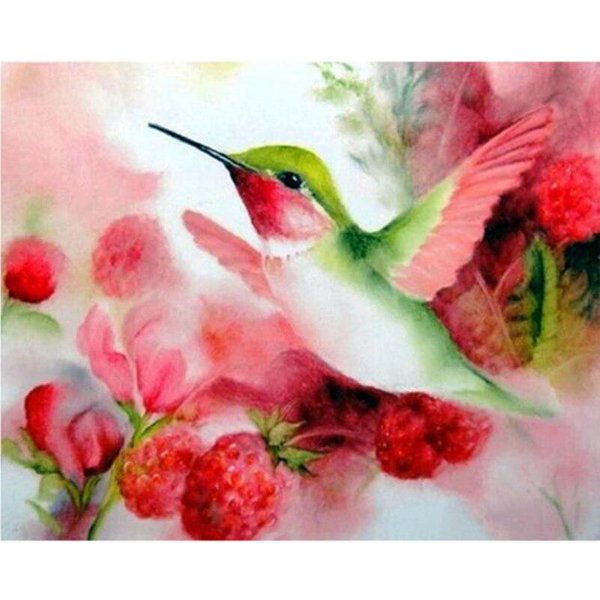 Pintura De Diamantes 5D Completa DIY Animal PáJaro Y Flor Punto De Cruz Bordado De Diamantes Patrones PedreríA 20X30CM-image