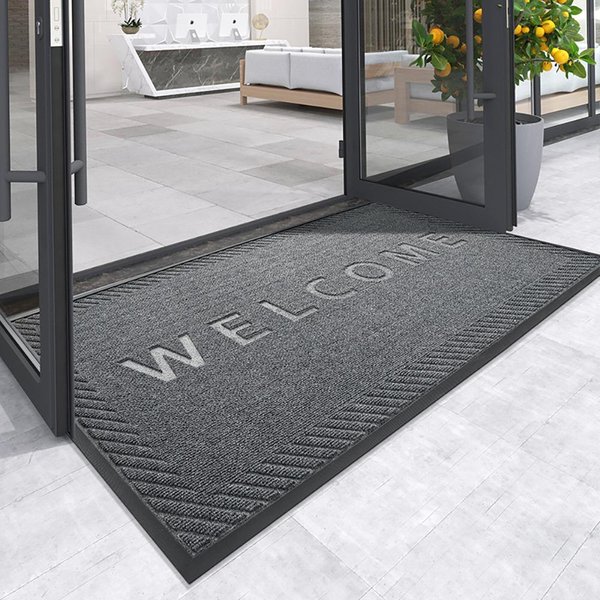 Felpudo De Goma Para Entrada De Hotel Comercial, Puerta De Entrada Exterior, Felpudo De Polipropileno, Alfombra De Entrada Antideslizante 60*90Cm-image