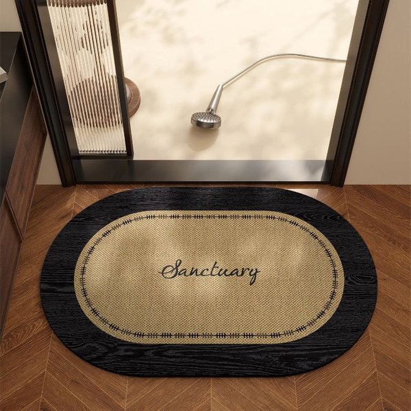 Retro Minimalistyczny Mat ŁAzienkowy Z Teksturą ŁąCzenia, ChłOnny AntypośLizgowy SzybkoschnąCy Amortyzowany Dywanik Pod Prysznic 40X60Cm 16X24Inch White-image