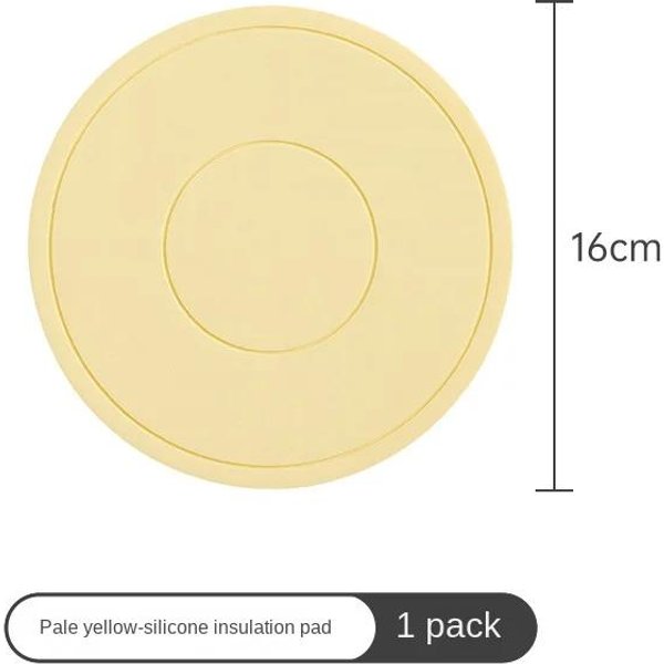 ŻAroodporna Pogrubiona PodkłAdka Silikonowa OkrąGłA Mata Do Kuchenki Mikrofalowej Mata Silikonowa PodkłAdka Izolacyjna 16Cm&Round Beige-image