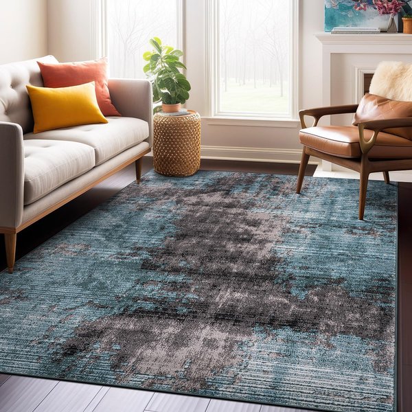 Nowoczesny Abstrakcyjny Design Dywan Obszarowy Nie Gubi WłOsia MięKki Dywan Do Salonu Sypialni Kuchni Wycieraczka AntypośLizgowa Flanelowa Mata PodłOgowa 80*120Cm-image