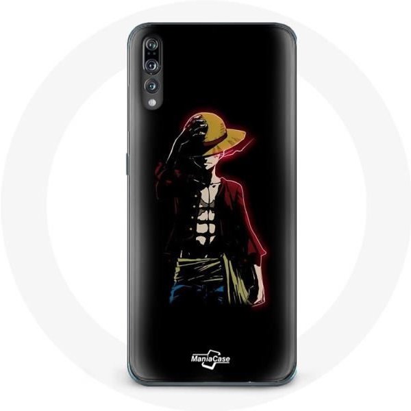 Funda - Maniacase - Huawei P20 - One Piece Manga Anime Luffy - Flexible - Negra Negro-image