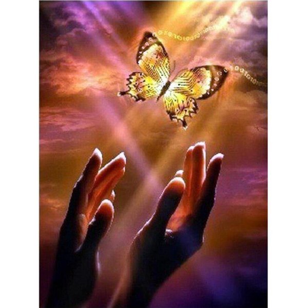 Haft Diamentowy Malowniczy Obraz Diamentowy RęCznie Motyl 5D Diy śCieg KrzyżYkowy Rhinestone 20X30CM-image