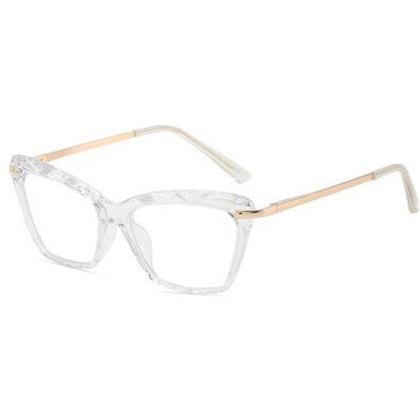 Montura De Gafas Ojo De Gato Vintage Para Mujer Montura De Gafas ÓPticas Retro Montura De Gafas Escultura Gafas Falsas Transparentes Oculos-image