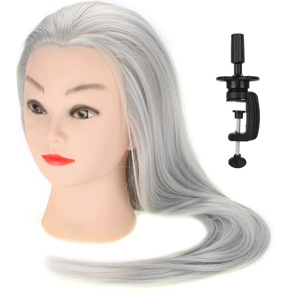 Maniquí De Cabeza Para PráCtica MuñEcas SalóN De Belleza CosmetologíA PeluqueríA Herramienta Gris Claro Blanco-image