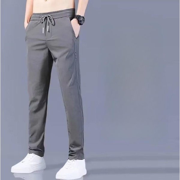 Pantalones Casuales Para Hombre Deportivos Verano Pantalones Finos VersáTiles Holgados Juveniles Modernos 5XL Gray-image
