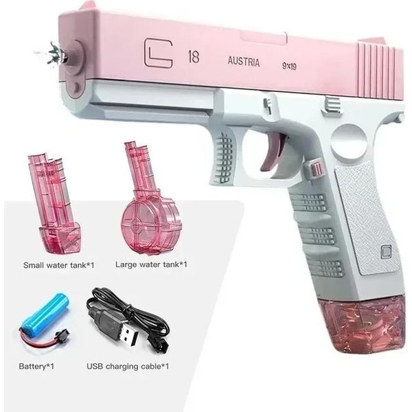 Pistolas De Agua De Verano Juguete De Juego Pistola De Agua Totalmente AutomáTica De Disparo Continuo Pistola De Agua EléCtrica TiburóN Pistola De Spray De Agua De Gran Capacidad Blue-image