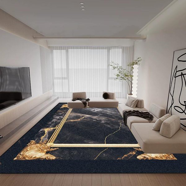Dywan Do Salonu Luksusowy Lekki Czarno-ZłOty Dekoracja Styl Skandynawski Dywaniki Pod Sofę 200X300Cm Sypialnia Salon Mata PodłOgowa AntypośLizgowa 60*90Cm White-image