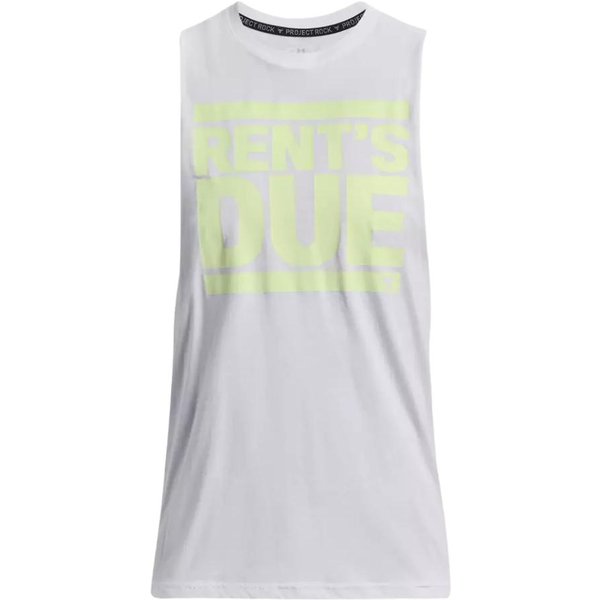 Camiseta Sin Mangas Under Armour Project Rock Para Hombre Blanca M-image