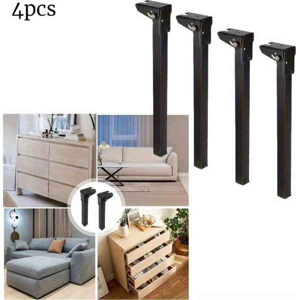 4 Piezas Patas De Mesa Plegables Metal Pesado Patas De Mesa Tipo Horquilla Juego Patas De Muebles Plegables Pies Patas De Mesa Plegables Para PortáTil Patas De Repuesto Para Mesa De Centro-image