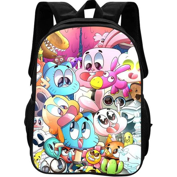 La IncreíBle Mundo De Gumball Mochila Ligera Dibujos Animados Anime Estampada Estudiante NiñOs Y NiñAs Mochila Nueva-image