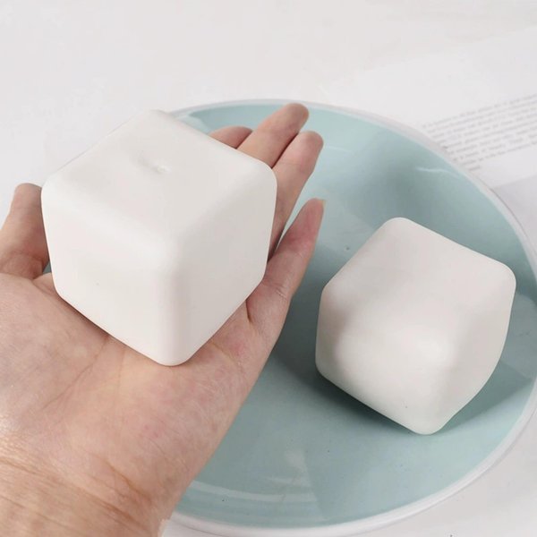 MięKka BiałA Tofu Squeeze Zabawka, Urocza Kwadratowa Sensoryczna Kulka Ciastolina Do Redukcji Stresu Dla DorosłYch One Size BiałY-image