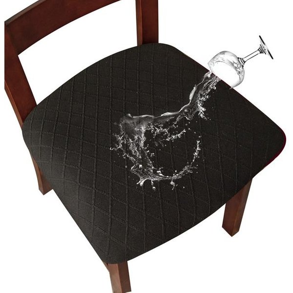 Funda EláStica Para Silla De Comedor, Cocina, Hotel, Banquete, Jacquard, Funda De Asiento De Licra Para Silla, Funda Impermeable SóLida Para Silla 1 Piece-image