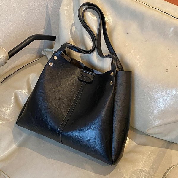 Bolso Tote Retro De Gran Capacidad Para Desplazamientos Bolso De Mano De Estilo Nuevo Textura Maillard Bolso Bandolera Holgado-image