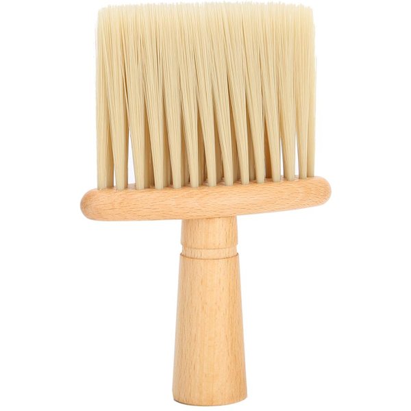 Cepillo Barredor De Pelo Cortado Mango De Madera Cepillo Plumero Para Cuello De Corte De Pelo Para BarberíA Peluquero Beige-image