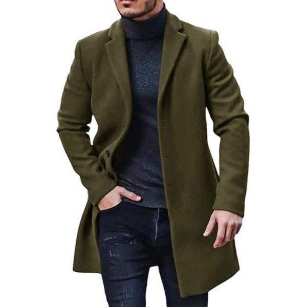 Abrigo De Lana Para Hombre De OtoñO E Invierno Abrigo Grueso Mediano Y Largo Multicolor Y Multitalla 3XL-image