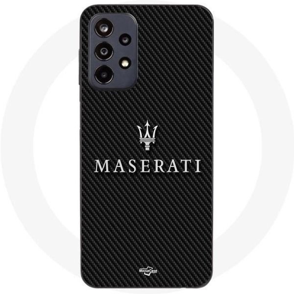 Funda - Maniacase - Samsung Galaxy A23 5G - Maserati - Fondo De Carbono - Silicona Negra Negro-image