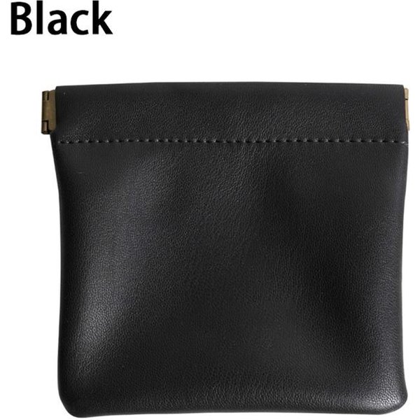 Monedero De Cuero PU Para Hombre Y Mujer Mini Monedero Tarjetero Bolsa Para Dinero Billetera PequeñA Para Guardar Monedas Black-image