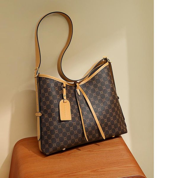 Damska Torba Letnia Damska DużA Torba Na Ramię Premium Sense Commuter Tote Bag Beige-image