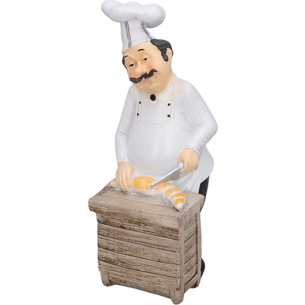 Estatua De Chef De Resina DecoracióN De Mesa De Comedor De Restaurante Adorno Figurilla DecoracióN De Cocina White-image