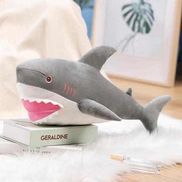 Juguetes De Peluche De Orca Asesina Y TiburóN Blanco Simulados De 40/50 Cm Para BebéS Y NiñOs, Lindos, Encantadores, Suaves, MuñEcos Rellenos, Animales Marinos De Peluche 50Cm-image