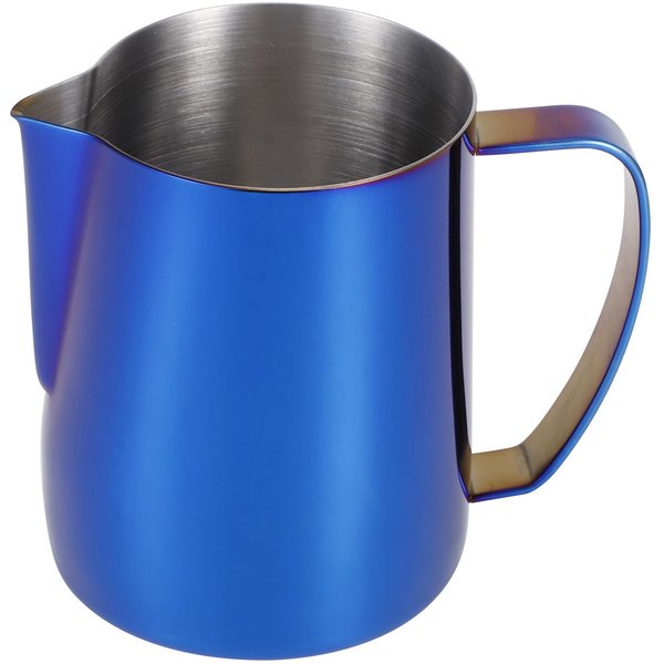 JapońSki Styl Stal Nierdzewna Kolorowy Dzbanek Do Kawy Kubek Do Spieniania Mleka Dzbanek Do Latte Art Kolorowy Niebieski 600Ml Gray-image