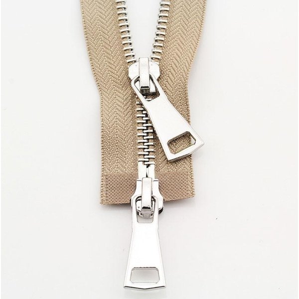 1PC DIY Kurtka Do Szycia Metalowy Zamek Otwarty PodwóJny Suwak DłUgi Suwak Akcesoria OdzieżOwe 90Cm Khaki-image