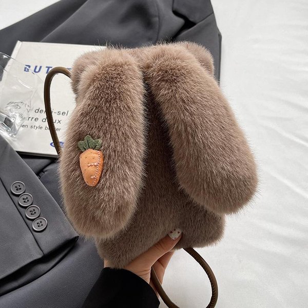 Bolso De Felpa Lindo Para Mujer En OtoñO E Invierno Nuevo Moderno Y A La Moda VersáTil Bolso Bandolera De Un Hombro Para Mujer Bolso Para TeléFono MóVil Para Mujer-image