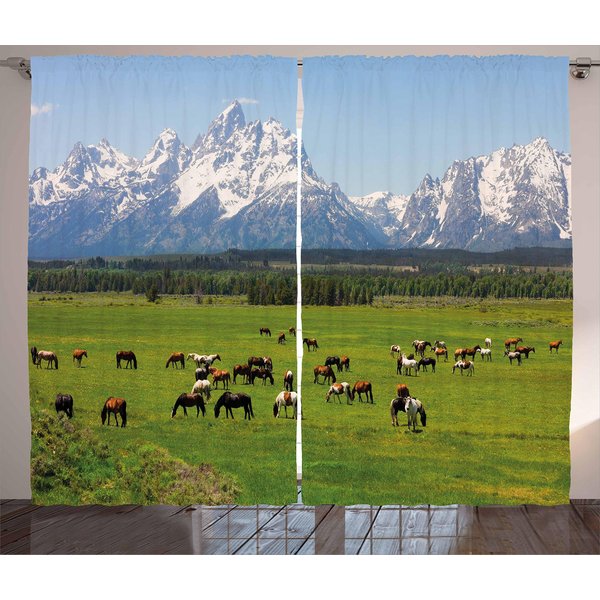 Tema De Paisaje Invernal Cortina De Ventana Estampado De MontañA Nevada Dormitorio Sala De Estar Cortinas Oscurecedoras Paisaje Natural Cortinas Blackout W55 X H120Cm X 2&Grommet Top-image