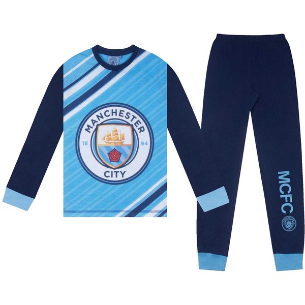 Manchester City FC ChłOpięCy Sublimowany DłUgoręKawowy DłUgi Zestaw PiżAmowy 3-4 Years Blue-image
