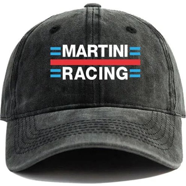 Czapki Z Daszkiem Martini Racing Czapki Z Przetarciami Czapka MężCzyźNi Kobiety Retro Outdoor Letnie Regulowane Czapki Typu Dad Adjustable Black-image